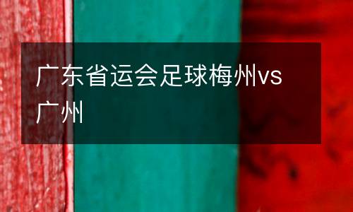 廣東省運會足球梅州vs廣州